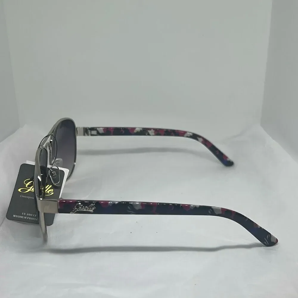 Giselle Contemporary Collection Aviator Sunglasses – UV400 Protection, Floral Ar - Picture 2 of 3